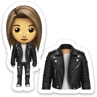 Metalhead in leather jacket sticker