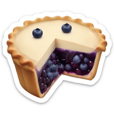 Aesthetic pie with blueberries on top cute sticker