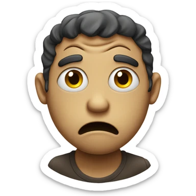 smiley looking worried and grossed out  sticker