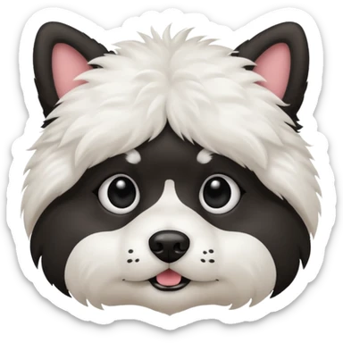 dog white with black face sticker