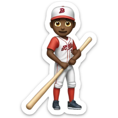 guy with baseball bat in hand sticker