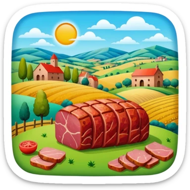 surrealist spam art meat french countryside landscape  sticker