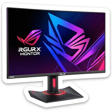 ASUS ROG STRIX XG27UCS gaming monitor, sleek design, RGB lighting, thin bezels sticker