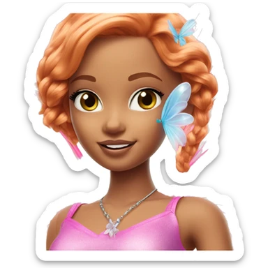 Attractive Barbie ginger fairy sticker