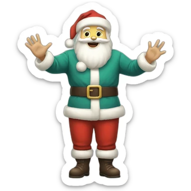 Full height Actively gesturing with hands pale skin Santa Claus sticker
