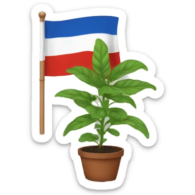 Noreigan flag with a small plant in front (no soil or pot). sticker