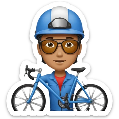 Bike courier with messenger box,Delivery Crew sticker
