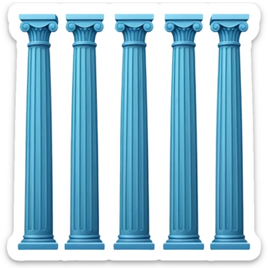 A minimalistic diagram or a set of neat columns and lines arranged logically and symmetrically, without numbers or signatures. sticker