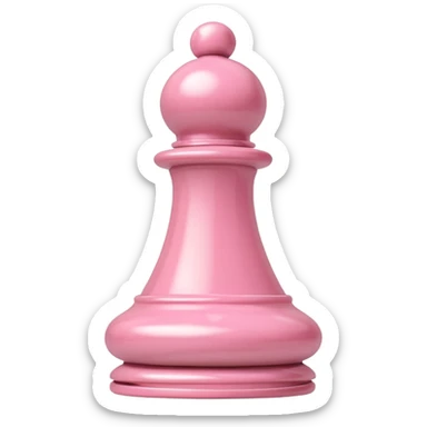 A pastel pink chess pawn sticker