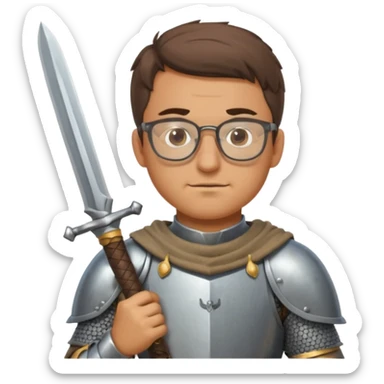 Knights with Glasses: Knight polishing sword while squinting


















 sticker