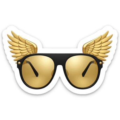 fancy hipster sunglasses with wings sticker
