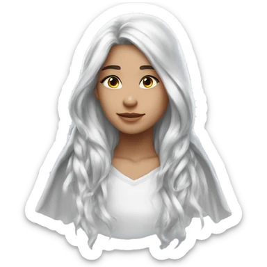 big wings, hood, silver, icy ,snowflake, Beautiful, fairy, long hair sticker