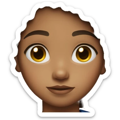 superhero, child, girl, afro brown hair, brown eyes, Hispanic, freckles  sticker