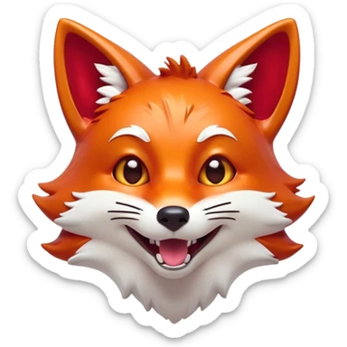 Cinematic Comical Fox Portrait Emoji, Head tilted dramatically with an exaggeratedly amused expression, featuring a striking red Fur with bold white patches and wide, expressive amber eyes filled with playful disbelief, Simplified yet hilariously expressive features, highly detailed, glowing with a slightly sassy glow, high shine, dramatic yet playful, stylized with an air of cheeky mischief, bright and endearing, soft glowing outline, capturing the essence of a spirited and over-the-top fox, so meme-worthy it feels like it could side-eye its way into woodland internet fame instantly! sticker