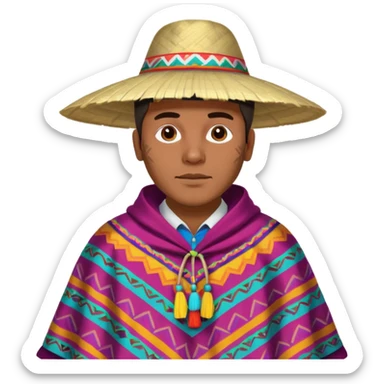 Peruano con poncho peruano De cabeza a pies sticker