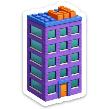 I want a 7 storey building with 7 colours. Starting with violet, indigo, blue, green, yellow, orange , red sticker