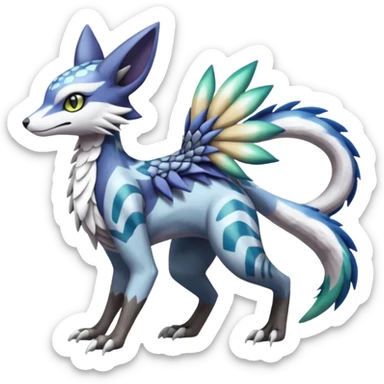 Meloetta-Sergal-Silvally-Genet-Palkia-Dialga-hybrid-fusion-Fakémon-creature, full body sticker