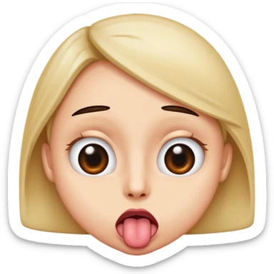 rolling eye sticking out tongue  sticker