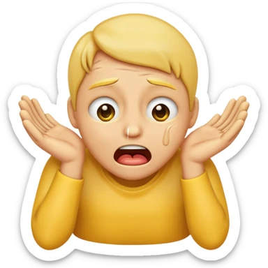 An emoji strangling itself sticker