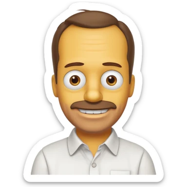 Homer Simpson with brown thinning hair emoji sticker