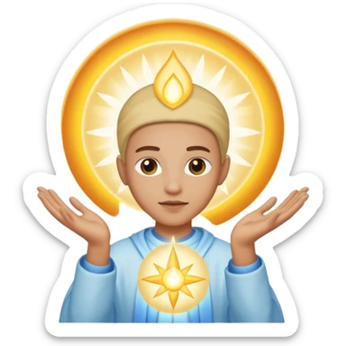 Spiritual healing light in hands  sticker