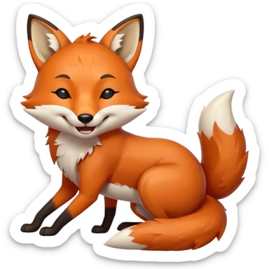 A fox head with heart eyes
The second one should be a fox that is laughing
The third one should be a fox with an athletic body that shows strength, for example
The fourth one should be a fox head that is sleepy and relaxed
The fifth one should be sad with teary eyes sticker