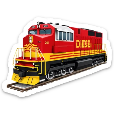 Diesel Locomotive - EMD SD70 (Model Year: 2021) (Iconic colour: Red and yellow) sticker