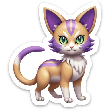 Meloetta-Purrloin-Gatomon-Trico-Pokémon-Fakémon-fusion-hybrid-creature sticker