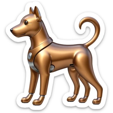 Robots Dog Bot – Mechanical dog with metal body, wagging tail sticker