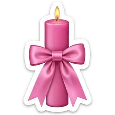 Pink candle with pink ribbon sticker