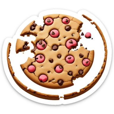 Make a broken chocolate chip cookie with no face.🍪 sticker