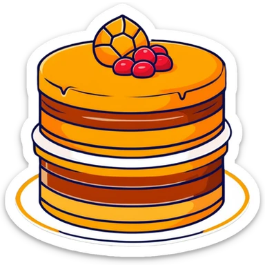 скатерть самобранка with desserts like honey cake, pastila, and jam sticker