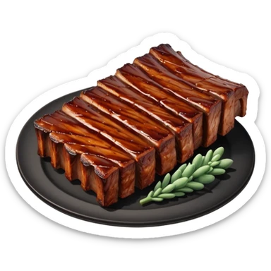 an elite from "Halo: Combat Evolved" except it's cooked and plated as succulent smoked ribs sticker