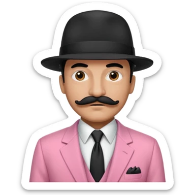 Mobster in Pink Suit – Pink jacket, black tie, mustache, black hat.



 sticker