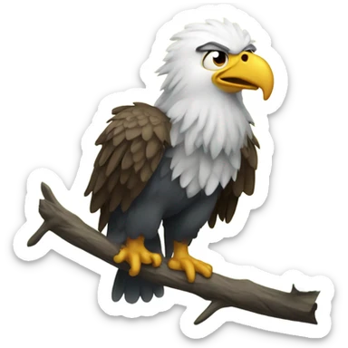 A eagle that looks scared and afraid sticker