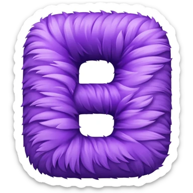 The fluffy letter S is purple in color sticker