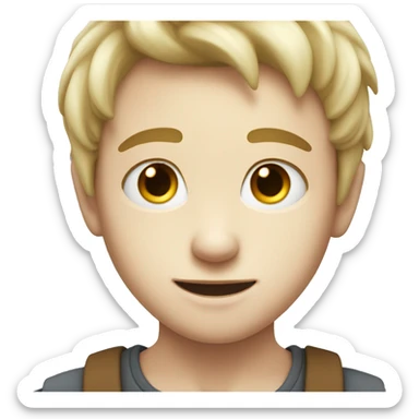 
Headshot of a cute boy with white skin and half-parted hair sticker