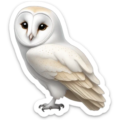 White Barn owl sticker