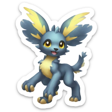 Cute cool shiny fantasy animal hybrid Fakemon full body sticker