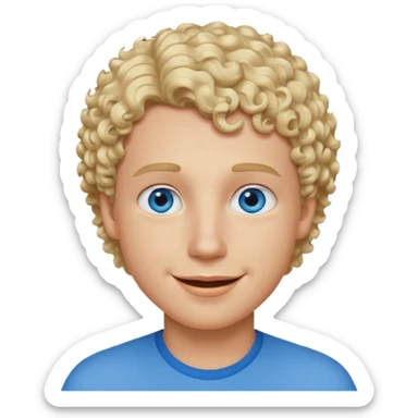 Man with blue eyes, short curly blonde hair and thick lips sticker