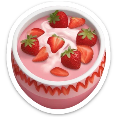 Strawberry smoothie bowl sticker