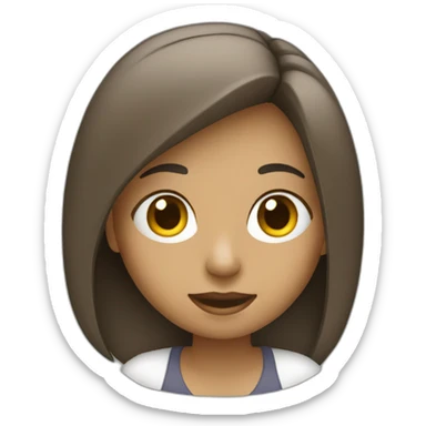 A girl using a MacBook to work on coding sticker