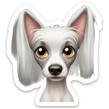 Chinese crested with a cat tail  sticker