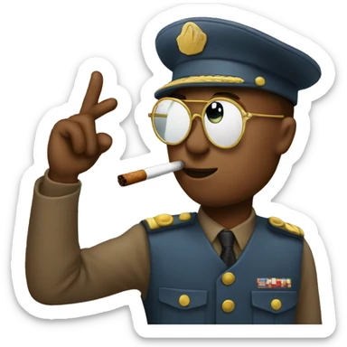 Saluting emoji smoking sticker