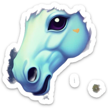 Trippy patchwork Zombie Pegasus unicorn psychedelic flowers floral groovy art neon rave raving sticker