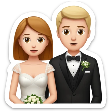 confused newlywed couple sticker