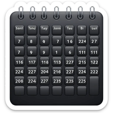 payment schedule — a black matte calendar sticker