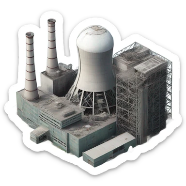 super-realistic exploded Chernobyl nuclear power plant sticker