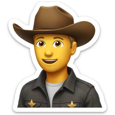 saluting emoji cowboy hat sticker