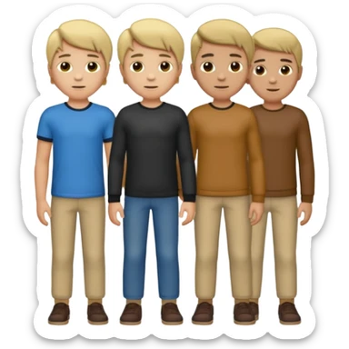 Cartagineses: un grupo de hombres jóvenes, pelo largo rubio y castaño, ropa buena, cara de niños de alrededor de unos 20/25 años.
cuerpo entero, de la época púnica sticker